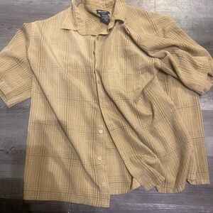 Nat Nast Men's Beige Plaid Button Down Shirt